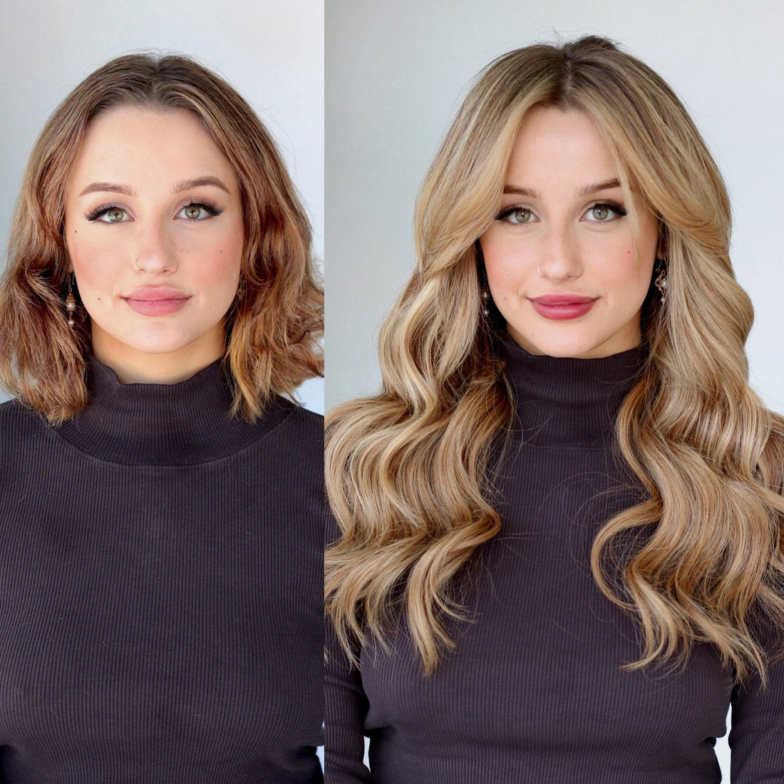 blunt bob hair extension transformation