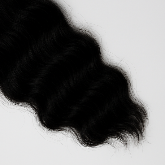 Black hair on a white background