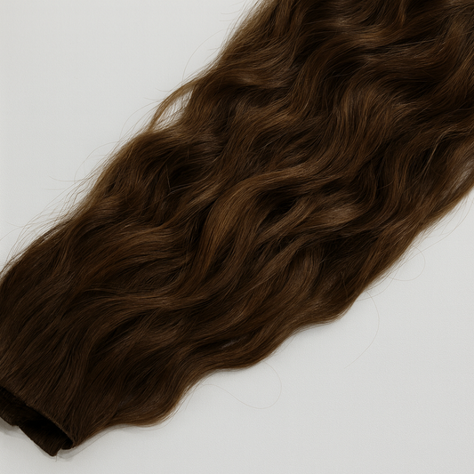 Hand Tied Weft, Natural Wave – 6N SMOKEY QUARTZ (Neutral Brunette)